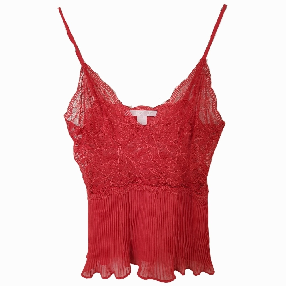 Y2K Victoria's Secret Red Lace Camisole with Spaghetti Straps